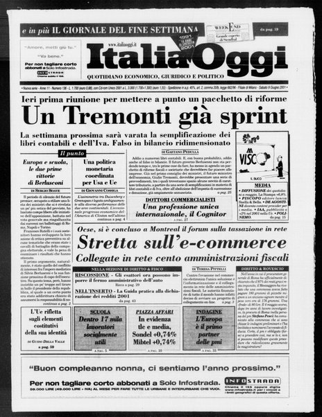 Italia oggi : quotidiano di economia finanza e politica